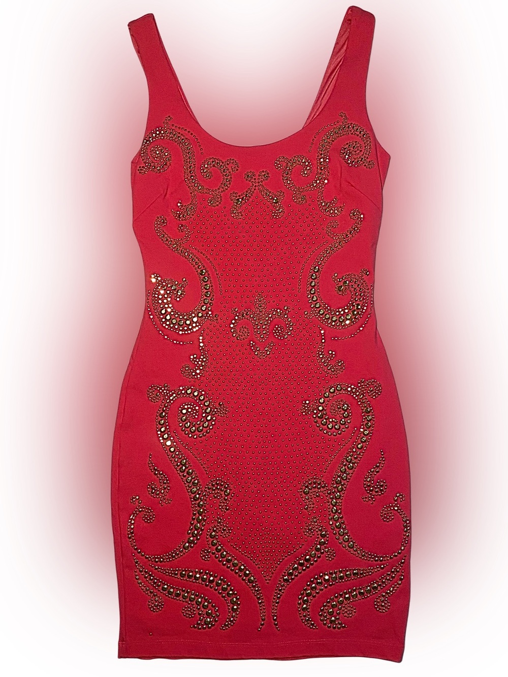 bebe Red Embellished Mini Dress